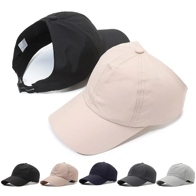 Summer Ponytail Quick-Drying Sunscreen Hat Fisherman Hat Women Shade Cap Uv Protection Soft Top