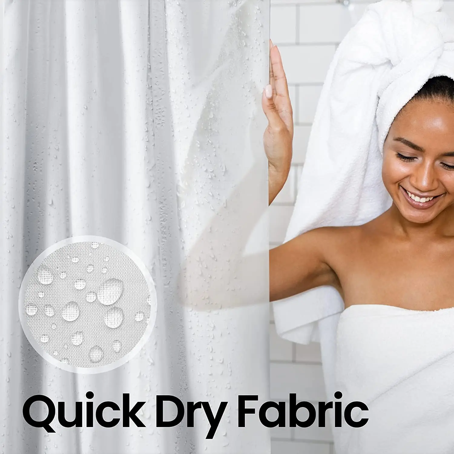 Shower Curtains Hotel Bathroom Fabric Waterproof 72"W X72"H