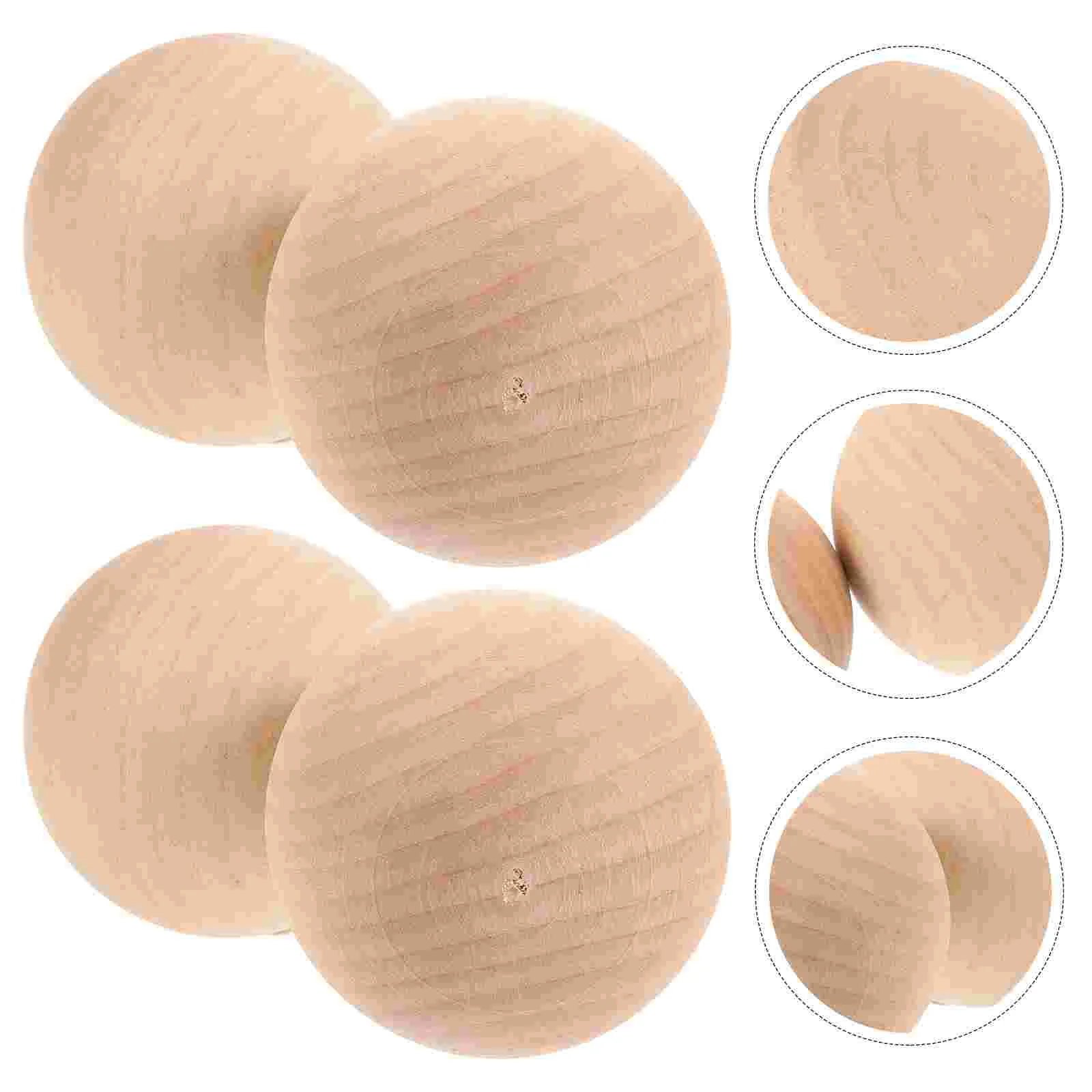 4 Pcs Croquet Outdoor Sports Balls Portable Bocce Kids Wood Wooden Rolling Recreational Children