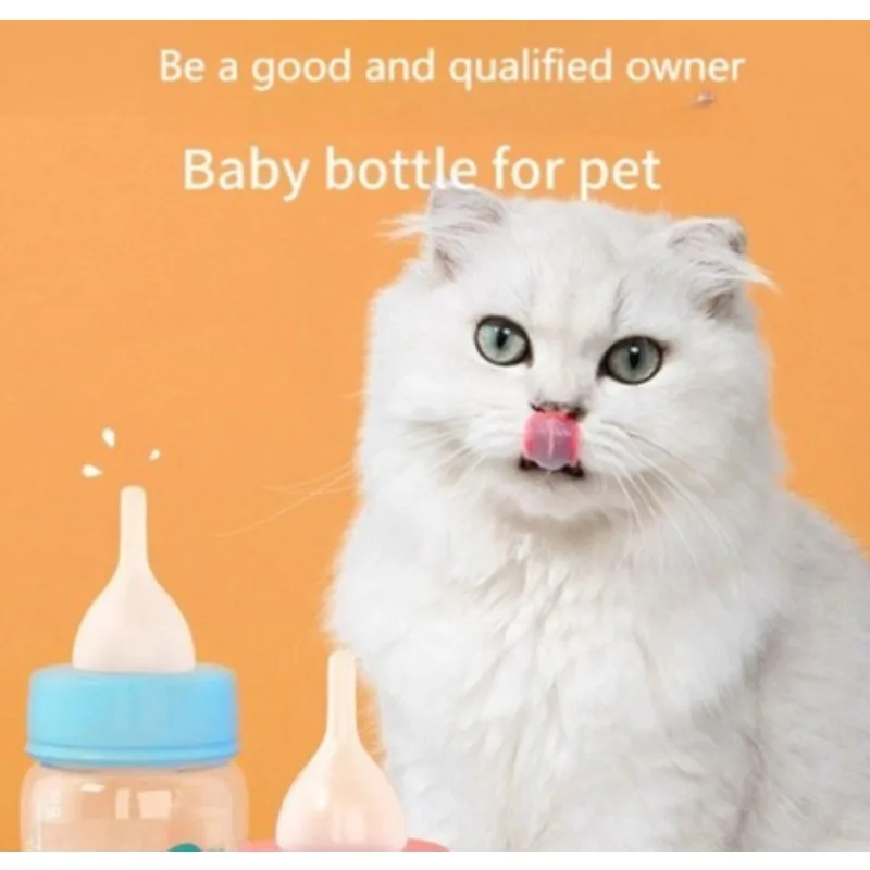 DEMORA Small Animal Nursing Kit - 2oz Graduated Feeding Bottle with 2 Replaceable Nipples for Kittens/Puppies/Hamsters/Rabbits