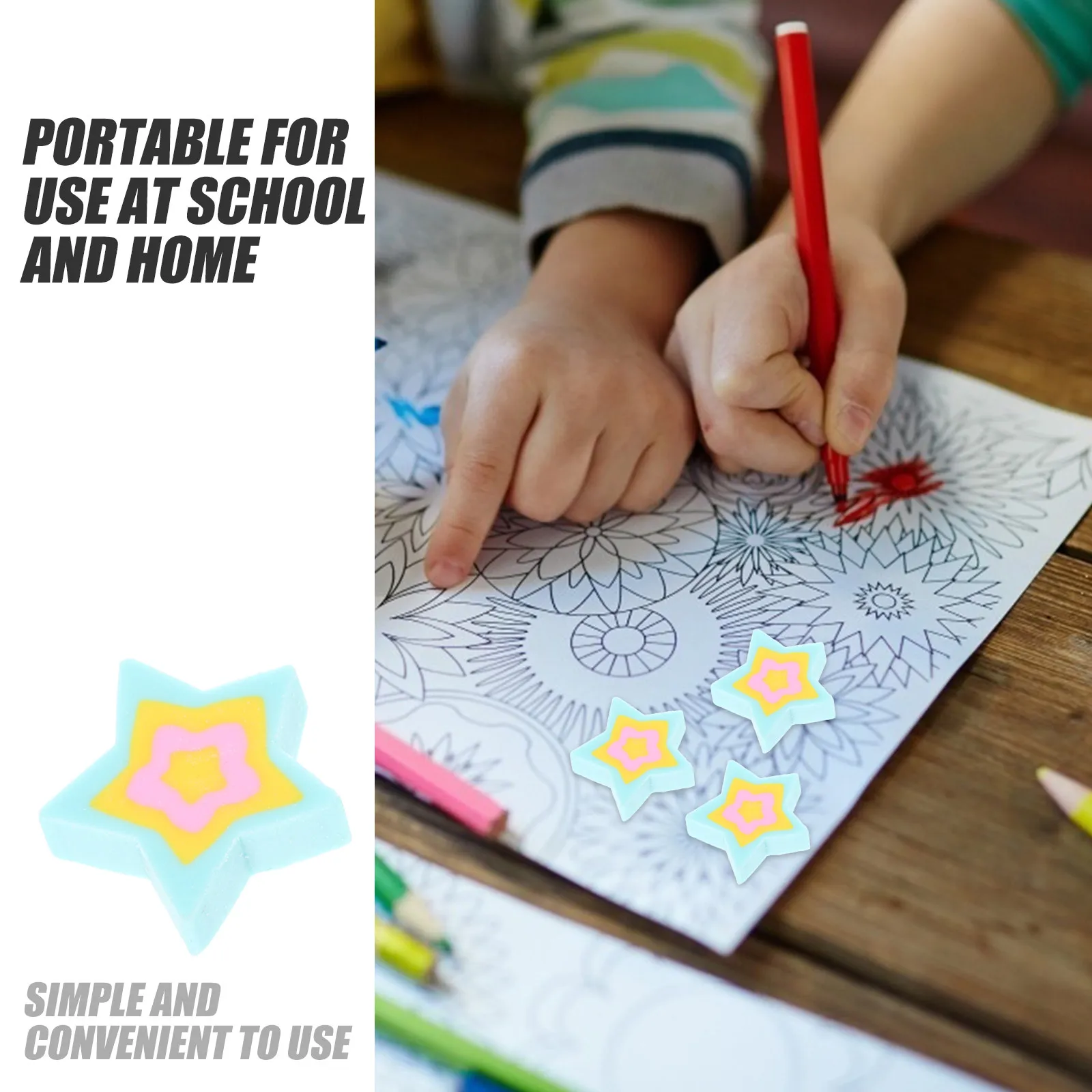 50Pcs 스타 지우개 대량 귀여운 미니 지우개 소프트 용품 교실 어린이 학생 쓰기 액세서리