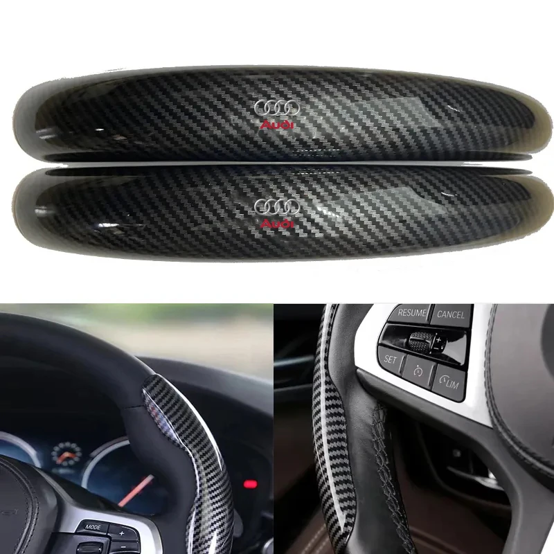 

Auto Carbon Fiber Steering Wheel Buckle For Audi Q2 Q3 Q4 Q5 Q7 Q8 A1 A2 A3 A4 A5 A6 A7 A8 TT S3 S4 S5 S6 RS3 RS4 RS5 RS6 ABT