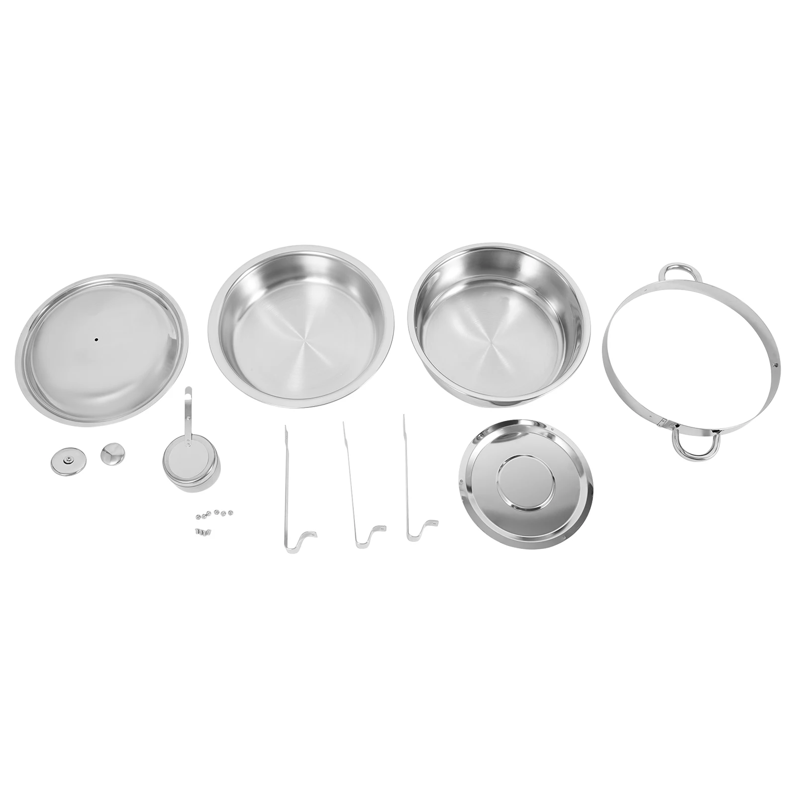 4-teiliges rundes Buffetschalen-Wärmeset aus 4,5 l Edelstahl, Chafing Dish Buffet-Set mit 4 Deckeln zum Servieren einer Vielzahl von Gerichten – Detail 4