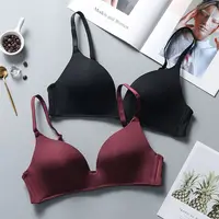Soutien-gorge sans fil Ultra fin et Sexy en soie glacée pour femmes, sous-vêtements Sexy, Push Up, Lingerie Simple, brassière sans couture 3