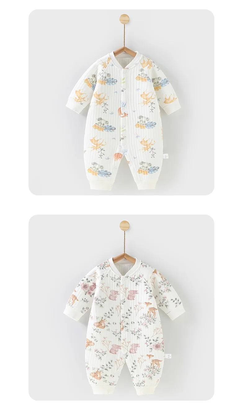 Ircomll 0–24 Monate Baby-Strampler für Mädchen und Jungen, dünner Samt, warm halten, Body und einteiliges Loungewear-Set für Neugeborene – Detail 9