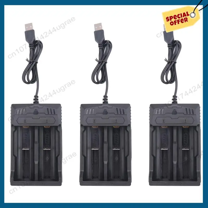 -A15I 3X 18650 충전식 배터리 플랫 탑 20A, 18650 배터리 충전기 포함, 3.7V 충전식 배터리용