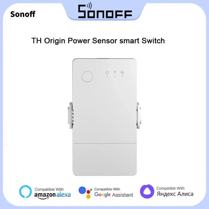 

Датчик питания SONOFF TH Origin, умный переключатель с защитой от перегрузки с чипом ESP32 и ЖК-экраном, работает с Ewelink Alexa Google