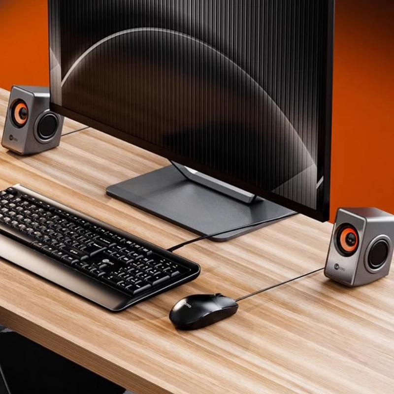 Lenovo M550/ Lecoo DS151 Audio Computer Desktop Speaker 4D Sound Dual Speaker Dual Diaphragms Subwoofer Wired USB Multimedia