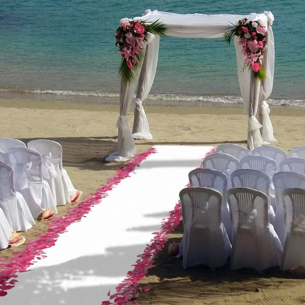 High Quality Polyolefin White Carpet Aisle Runner 4ft x 40ft Indoor Outdoor Durable Rubber Backing UV Protected Machine Made
