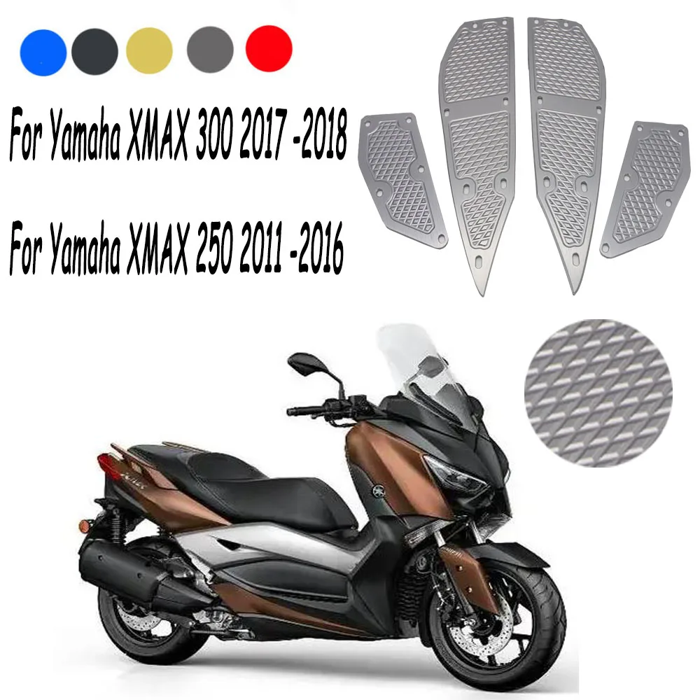 

Motorcycle Accessoris For Yamaha XMAX 250 300 X MAX 300 2017-2018 Xmax Mats CNC Footrest Footpads Aluminum Alloy Pedal Plate 400