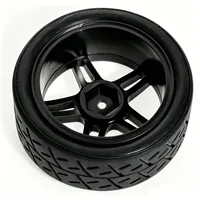 1/10 RC Rally Street Tires with Wheels 12mm Hex Hub Racing Tyres Fit for Tamiya HSP 94123 TT01 TT02  On Road Touring Car 4pcs 4