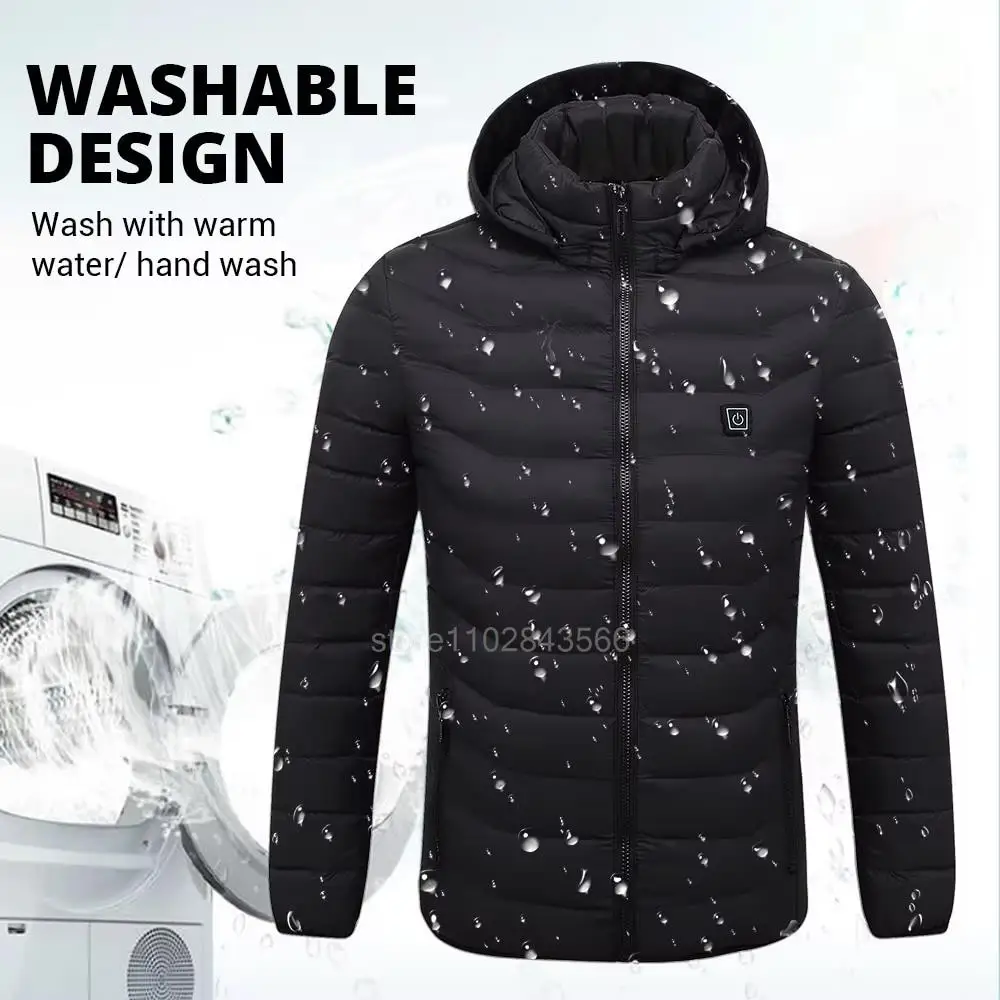 Heated Jacket Men Heated Jacket USB Electric Heated Coat Hunting Hiking Camping Outdoor Skiing Heating Jacket Camping Heated Clothing