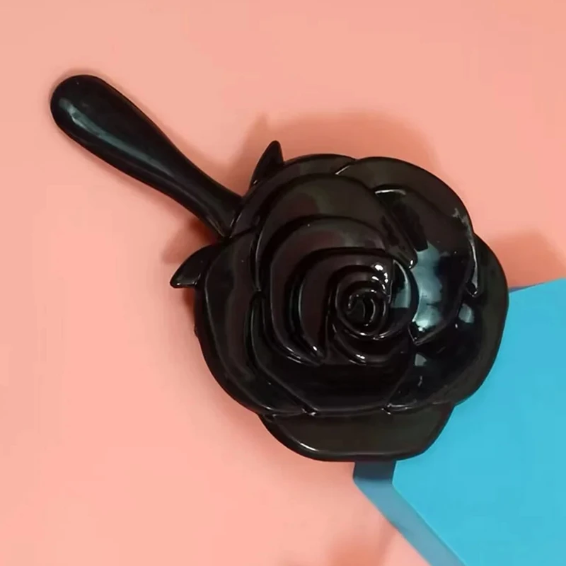 Vintage Rose Shape Design Makeup Mirror with Handle Portable Travel Mirror Beauty Handheld Vanity Mirrors Gift for Girl Women
