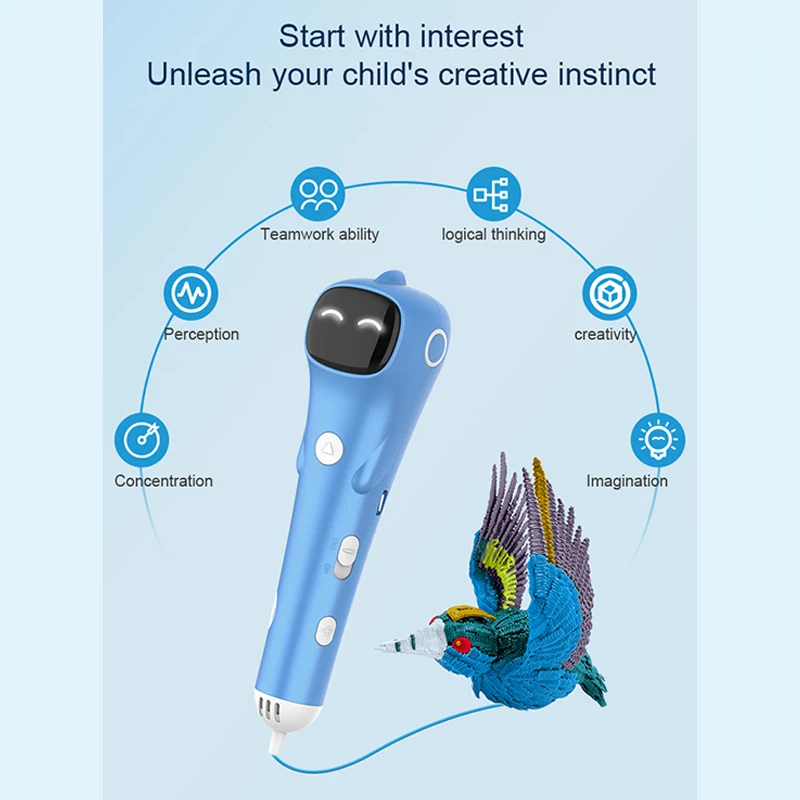 3D Printing Pen PCL Filament Low Temperature Voice Anti-Scald 3D Printing Pen DIY Drawing Toys For Girls Boys Birthday Gift 3d printing pen 3d printing pen filament