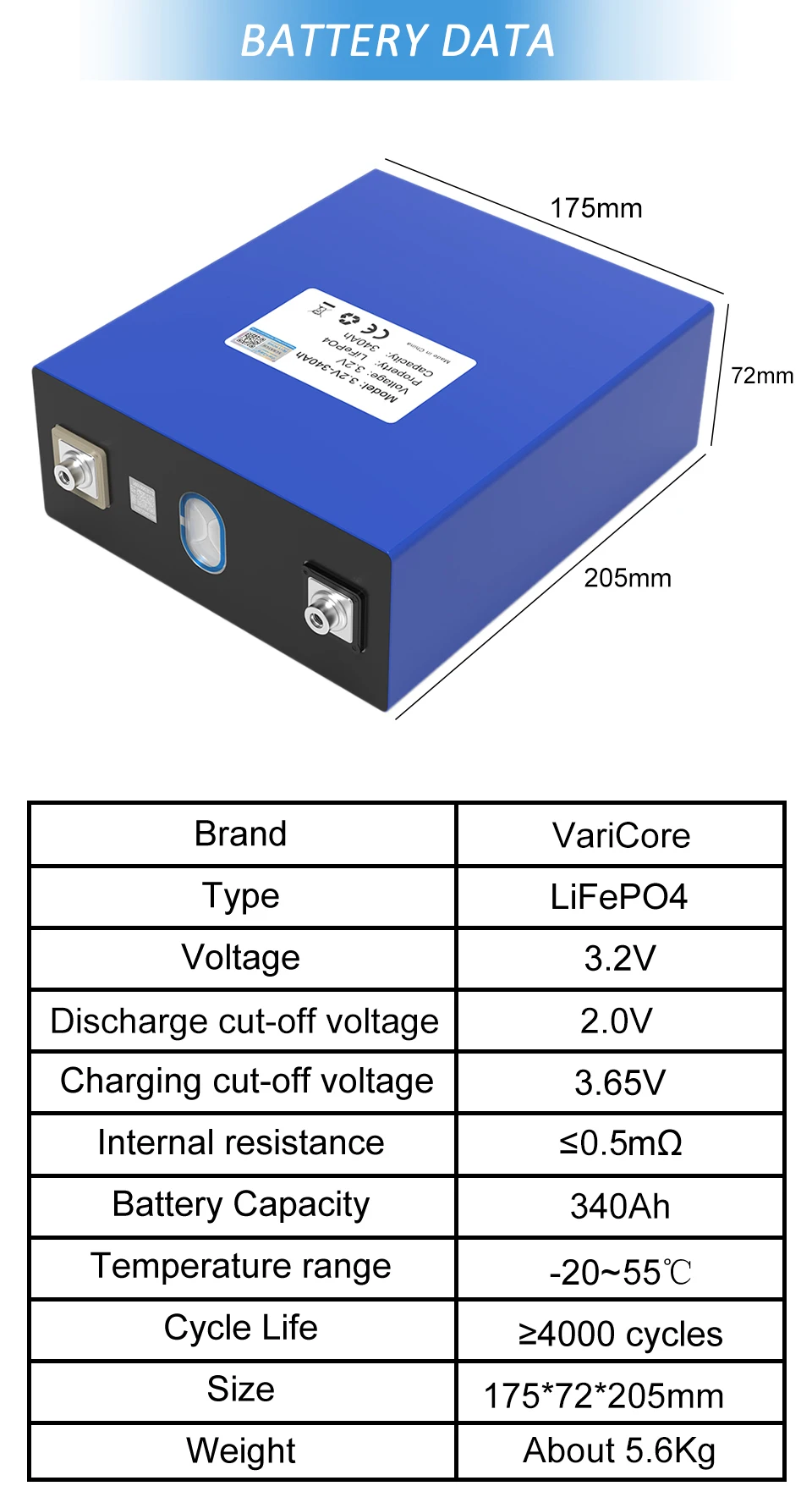 8pcs  3.2V LiFePO4 Battery 320AH 280ah 200ah 150ah 105ah DIY 12v 24V Automotive