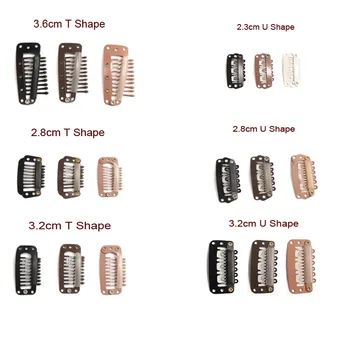 Clip per parrucca per estensione dei capelli da 20 pezzi per frangia di capelli umani Clip per capelli a scatto per estensioni Pettine in metallo per chiusura