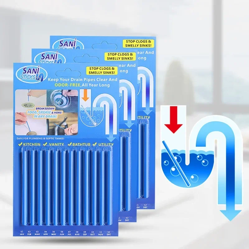 Drain Cleaner Pipe Dredging Agent Pipe Cleaning Tool Pipe Cleaner Pipe Dredging Tools Kitchen Sink Sewer Cleaning Agent Remove Oil Pollution Washbasin Toilet Bathtub Pipe Cleaning Sticks Household Products