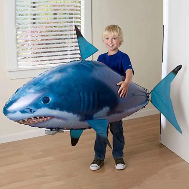 Children Cartoon remote control flying fish inflatable shark Air Swimming RC Animal Radio Balloons Clown Fish toys for kids 2