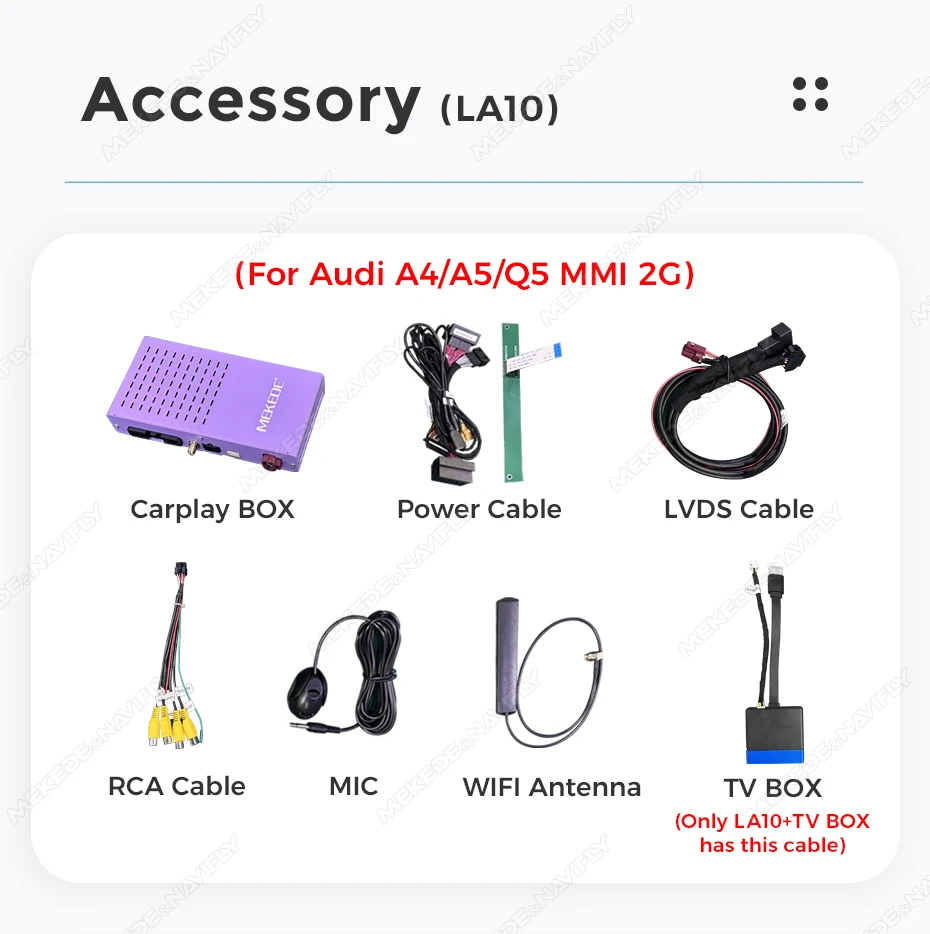 MEKEDE Neu eingetroffen: Dual-System Wireless CarPlay Android Auto Decoding Box für Audi A1 Q3 A4 A5 Q5 MMI 2G 2008-18 MirrorLink DSP – Detail 12