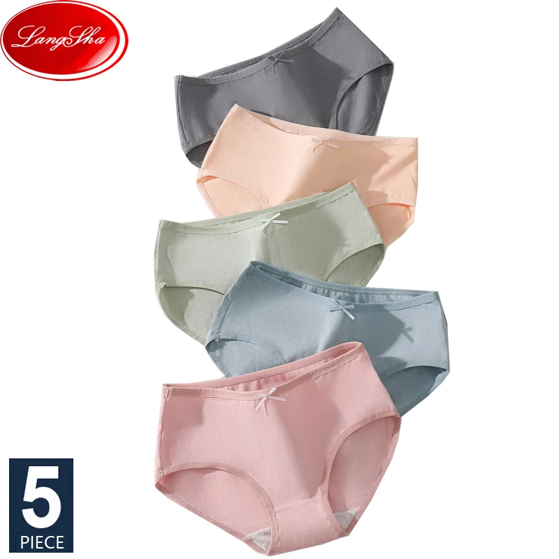 LANGSHA Cotton Panties 5Pcs/Set Women Briefs Underwear Sexy