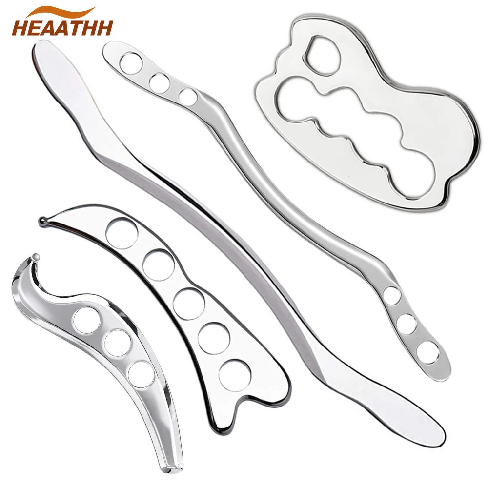 Medical Grade Stainless Steel Gua Sha Massage Stick Anti Cellulite Lymphatic Drainage Massager Body Sculpting Muscle Pain Relief