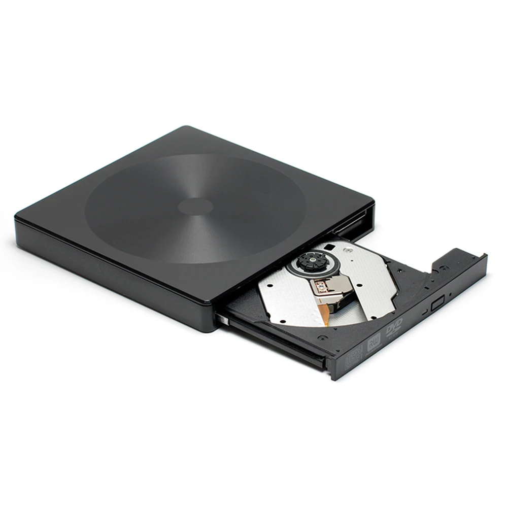 CD DVD Drive Plastic Enclosure Case USB3.0 Type-C Player Dual Ports Plug and Play for Windows/Mac OS/Linux