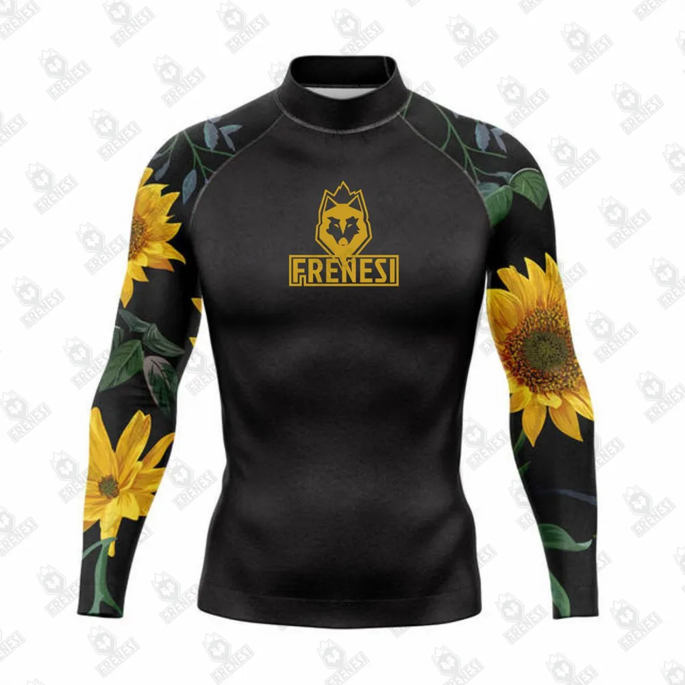 Men Rashguard UV+50 Protection Long Sleeve Surfing T-shirt