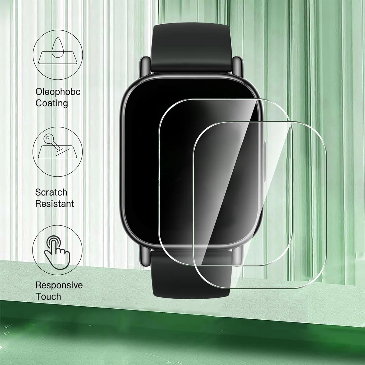 Premium 9H Tempered Glass Screen Protector for Smart Watch - Clear HD Film
