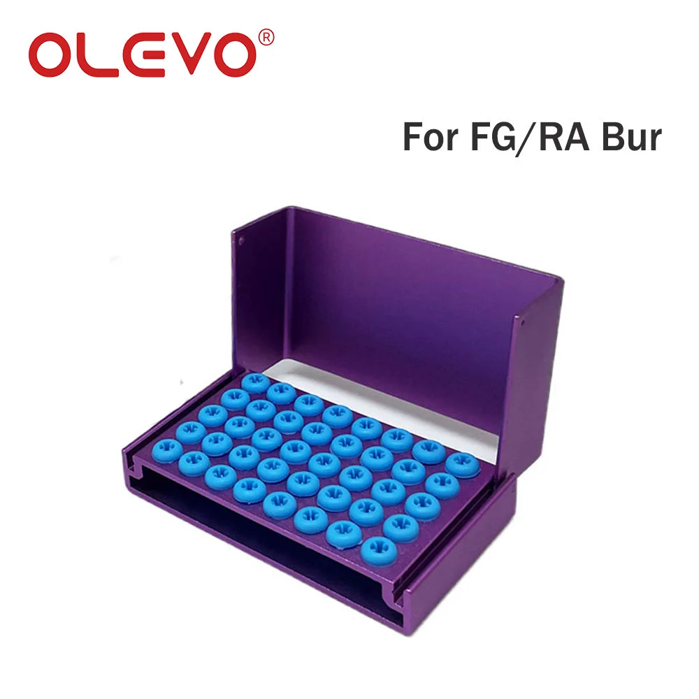 Aluminum Dental Bur Holder Organizer - Autoclavable 40-Slot Disinfection Case