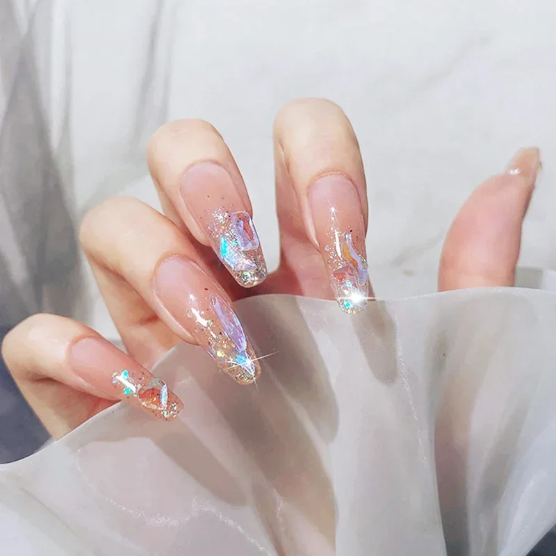 100Pcs 믹스 모양 유리 플랫 백 라인 석 크리스탈 AB 매력 럭셔리 네일 아트 보석 3D 장식 보석 DIY 전화 케이스 액세서리