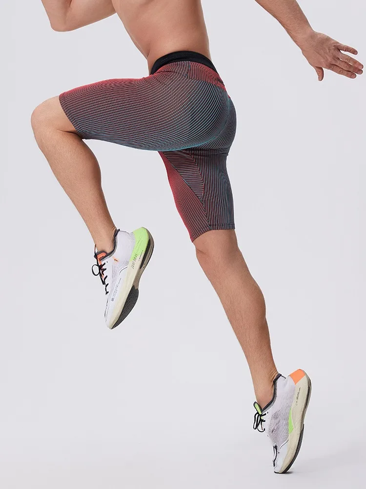 Herren Sommer Enge Laufsport Schnelltrocknende Shorts Kompressionshose Atmungsaktive Marathon-Fitnesshose mit Taschen – Detail 11