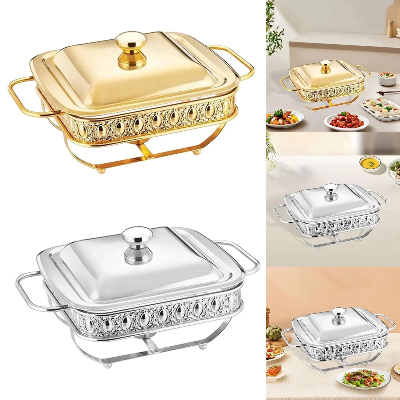 Stainless Steel Chafing Dish Food Warming Tray for Banquet Wedding Dinners 3