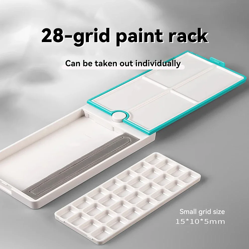 Watercolor Palette 360&deg; Roating Empty Watercolor Palette Painting Paint Tray Box 24 Grid for DIY Travel Gouache Oil Acrylic Paint Palette Half Pan