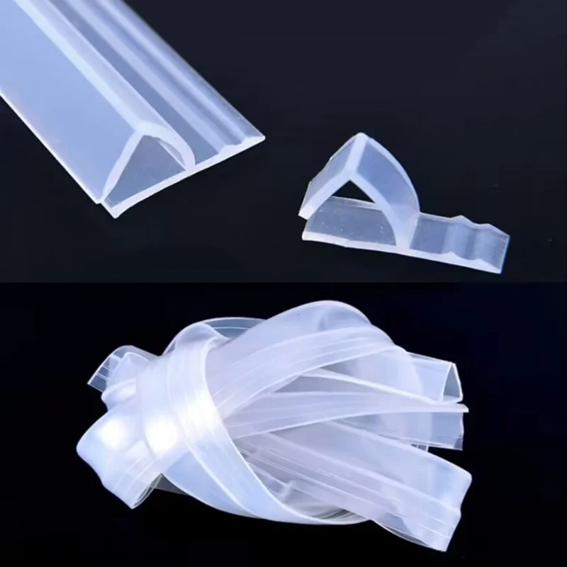 Silicone Rubber Seal Strips h/F/U Shape Glass Door Sealing Strips Silicone Bath Shower Weather Strips Draft Stopper Office Balcony Door Window Sealing Tape