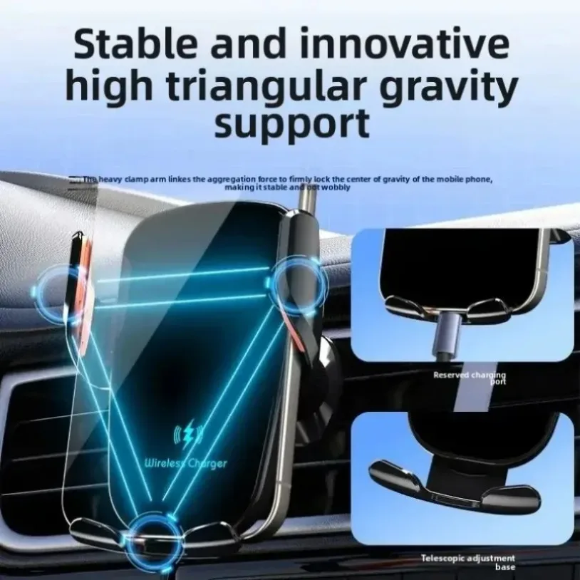 VIKEFON 15W 360° Rotation Car Wireless Charger Air Vent Cellphone Bracket For iPhone 17-12 Samsung Xiaomi Fast Charging Station