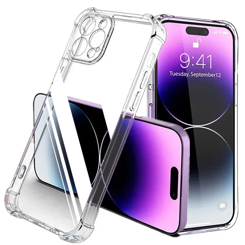 Coque Transparente Antichoc + Clip Ceinture Pour IPhone 14 13 12 11 7 8 Plus X PRO MAX - Protection 360°