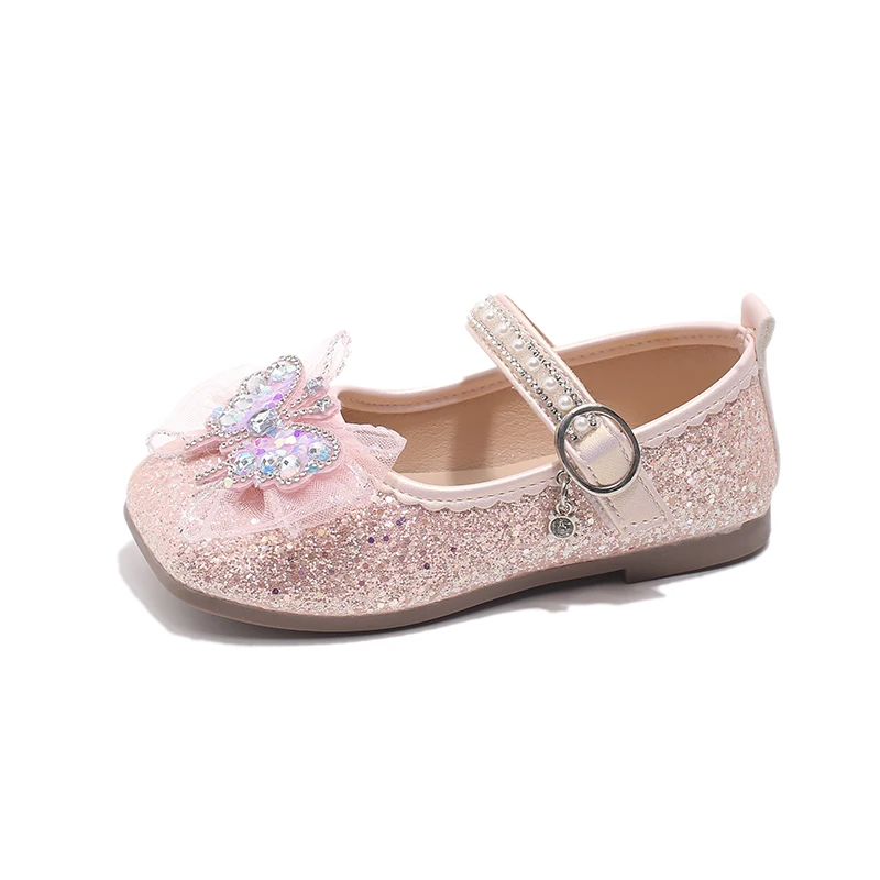 Children Soft Princess Crystal Shoes for Party Wedding Shows Flats Kids Fashion Casual Girls Mary Janes New