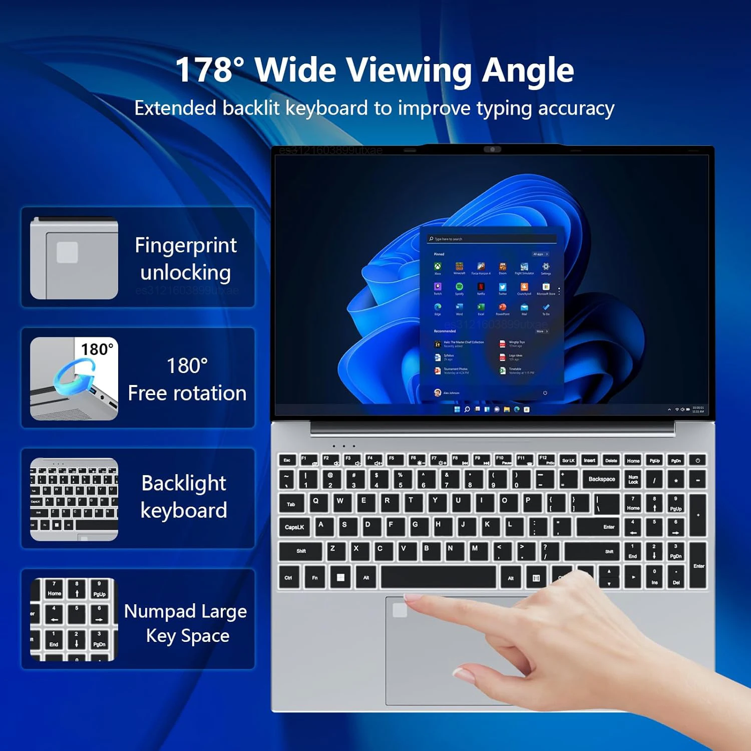 LENO NEW 15.6" Laptop Windows 11 Intel Core i7 8650U 32GB 2TB 1920*1080 HD Gaming Computer PC Gamer office Ultra Slim Notebook