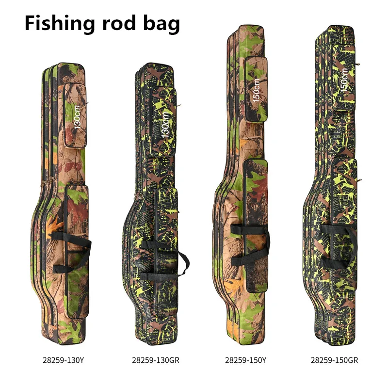Lixada borsa per trasporto e deposito canna da pesca pieghevole ed equipaggiamento da pesca, 2 Layer
