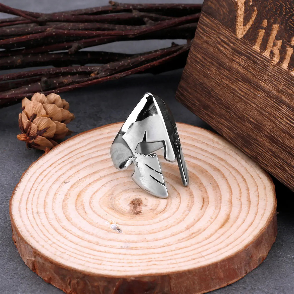Stainless Steel Spartan Soldier Helmet Ring Mens Ancient Domineering Biker Classic Courage Retro High Trend Party Jewelry Gift,stainless steel rings