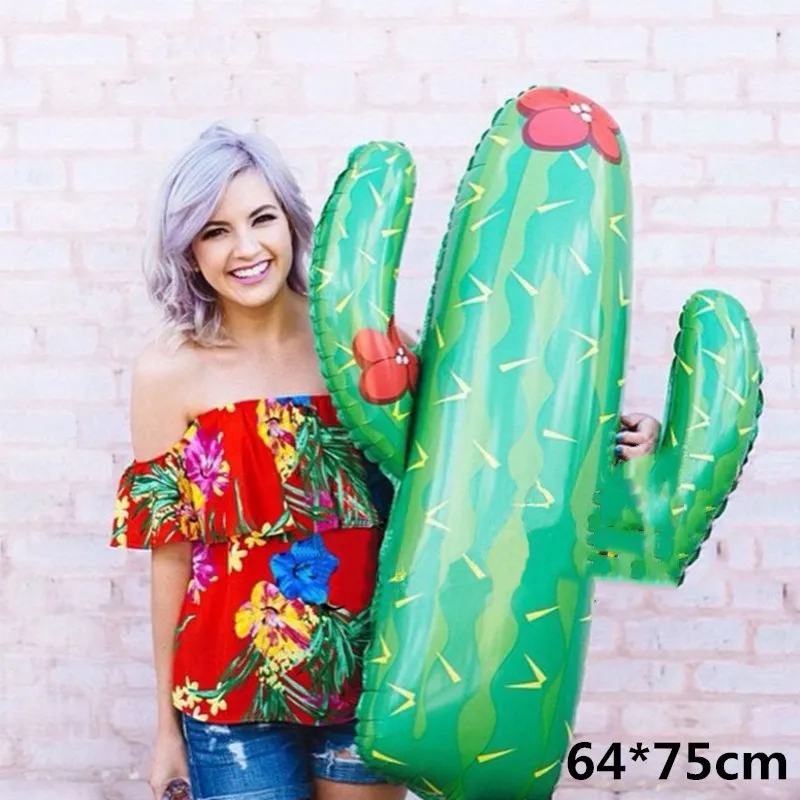 thumbnail image 1 of 1 pieza de globos de helio con forma de árbol de cactus grande, plantas de bosque tropical, decoraciones de bosque tropical de Hawái, globos, suministros para fiestas, juguetes, 1 of 5
