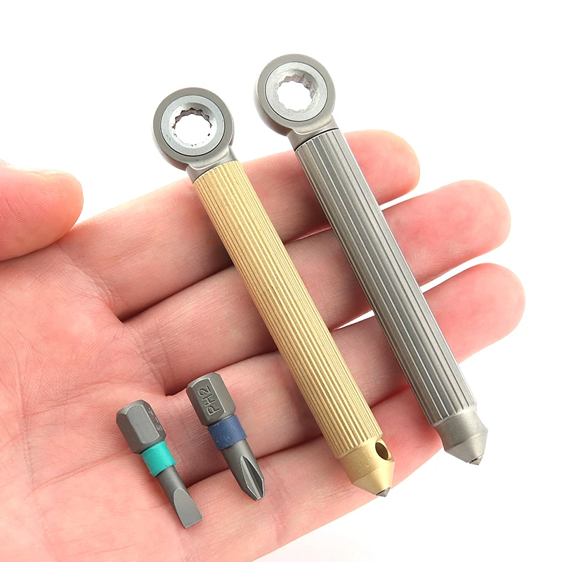 Titanium Alloy Brass Modular Screwdriver Ratchet Wheel Screwdriver With ...