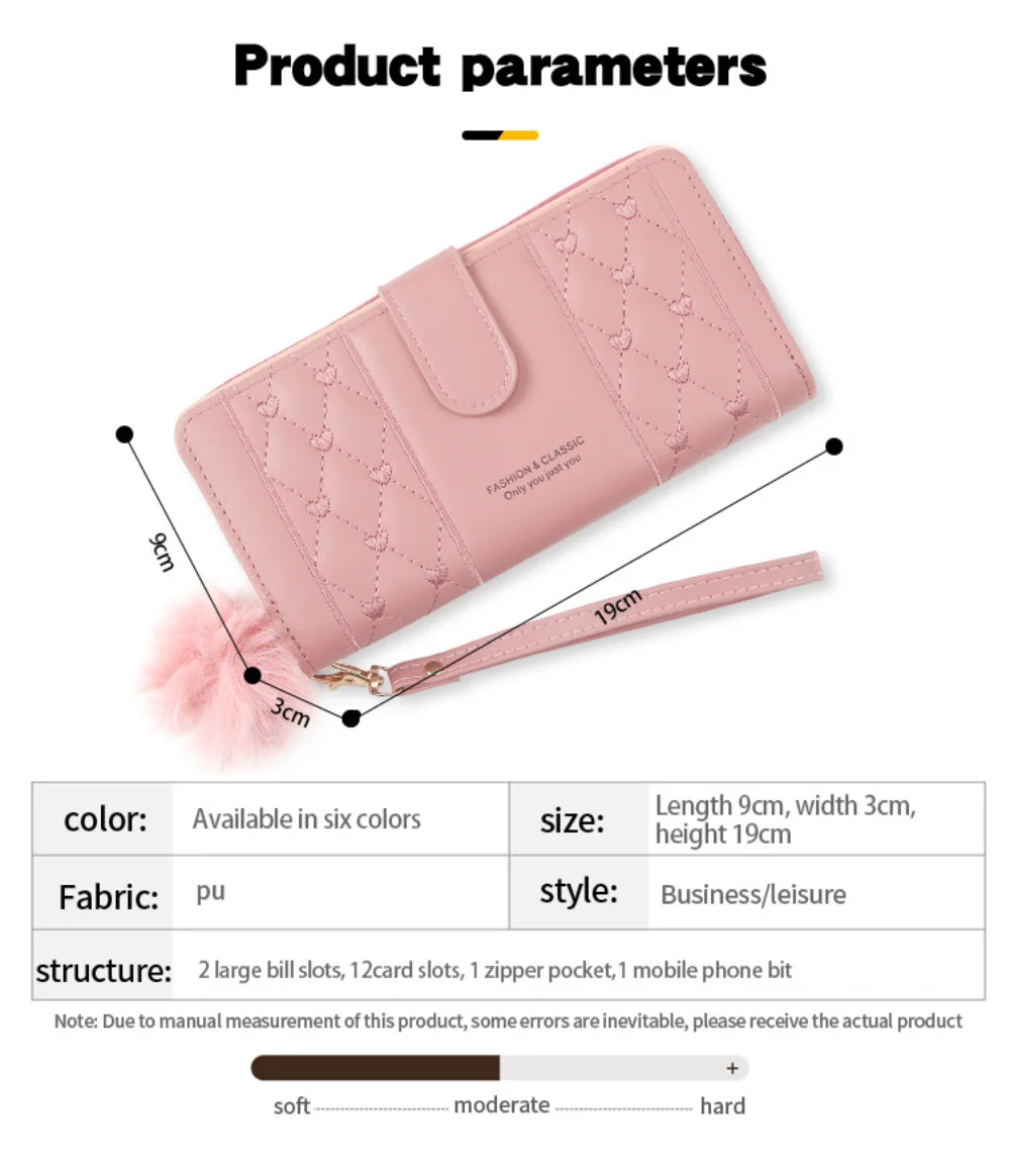 Women Long Wallet Pu Leather Card Holder Large Capacity Hasp Zipper Coin Purse Multi Card Organizer Cell Phone Wristlet Handbag 5