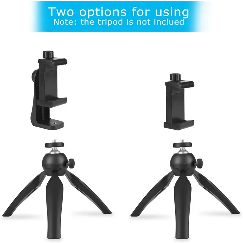 Phone Tripod Phone Tripod Mount Phone Clip Mount Phone Clip Bracket Phone Holder Clamp Tripod Screw Mount Adapter 360 Degree Mobile Phone Clip 1/4 Screw Cellphone Holder For Samsung iphone