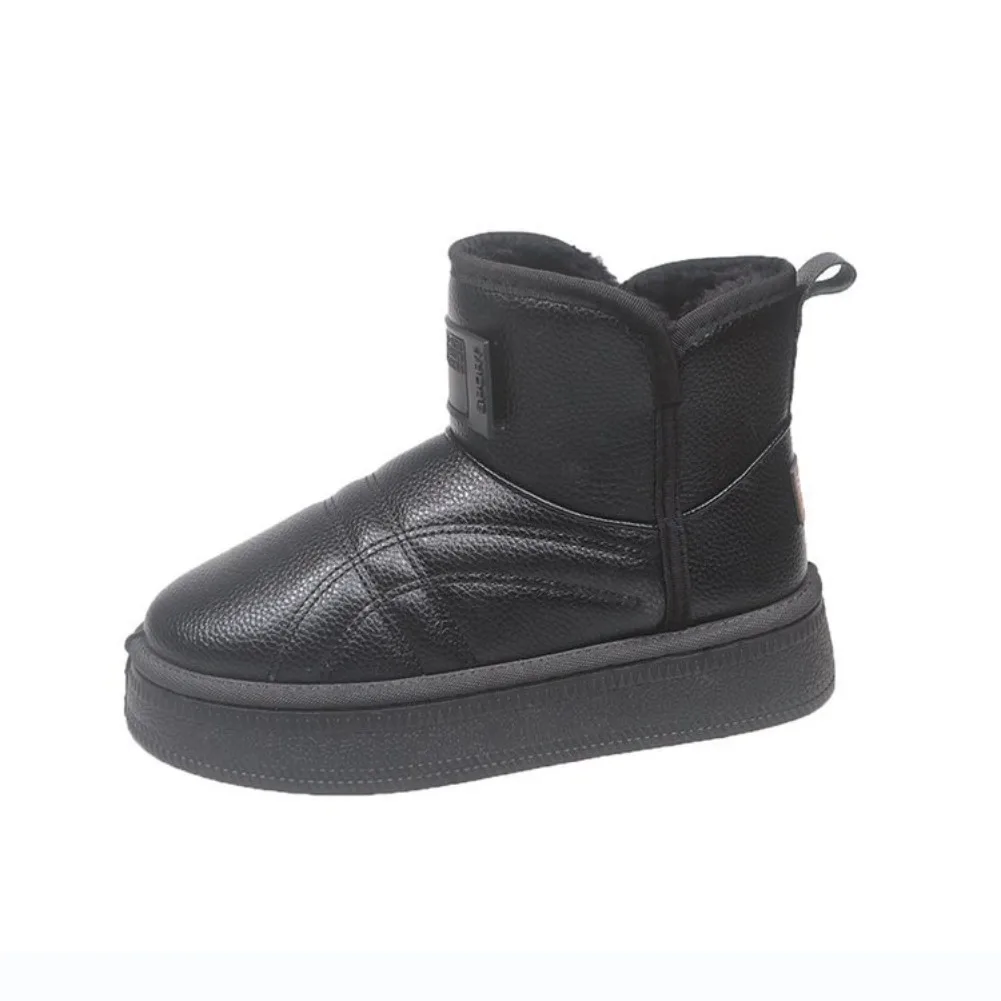 Thick-soled Women's Snow Boots Winter New Style: Fashionable, Simple and Warm Cotton Shoes with Fleece and Thickened Bread Boots