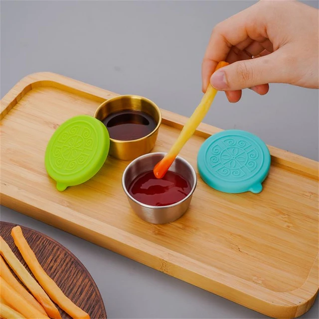 Small Containers with Lids Reusable Sauce Containers for Lunch Box  Stainless Steel Condiment Cup Leakproof Dipping Sauce Cups - AliExpress