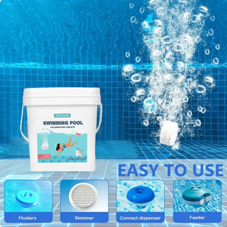 Pool Chlorine Tablets 3inch Chlorine Tablets For Swimming Pools, Stabilized Chlorine Tablets, 40LB