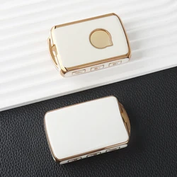 Premium TPU Car Key Case Holder - Sleek Protective Key Shell Bag (JB White)