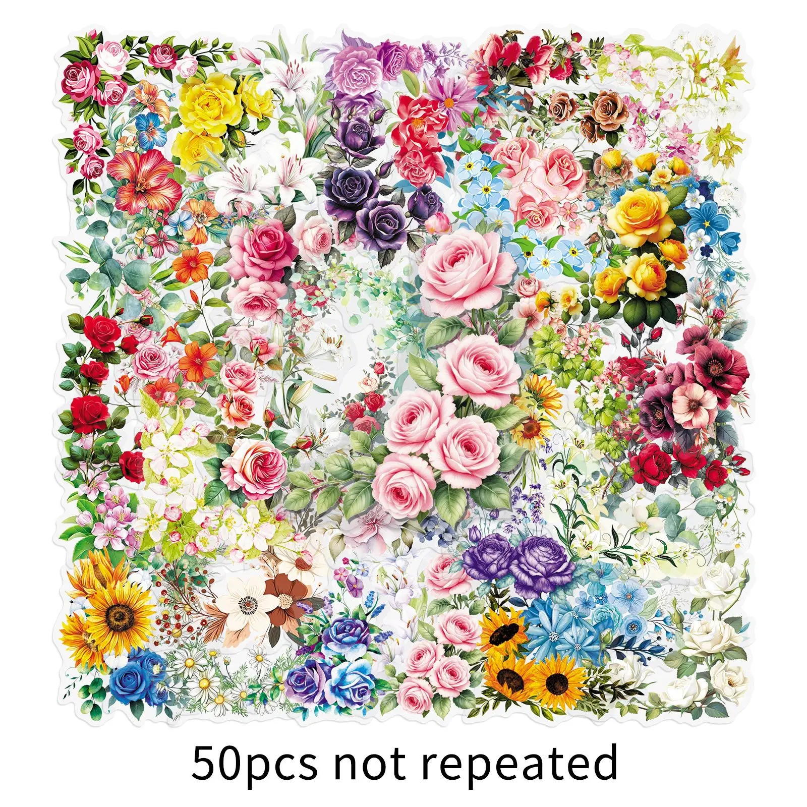 10/50 Stück Transparente Blumen- und Pflanzen-Aufkleber Kunst Graffiti Wasserfeste Aufkleber Spielzeug Geschenk Kreatives DIY Wasserbecher Schreibwarenbox Gitarre – Detail 4
