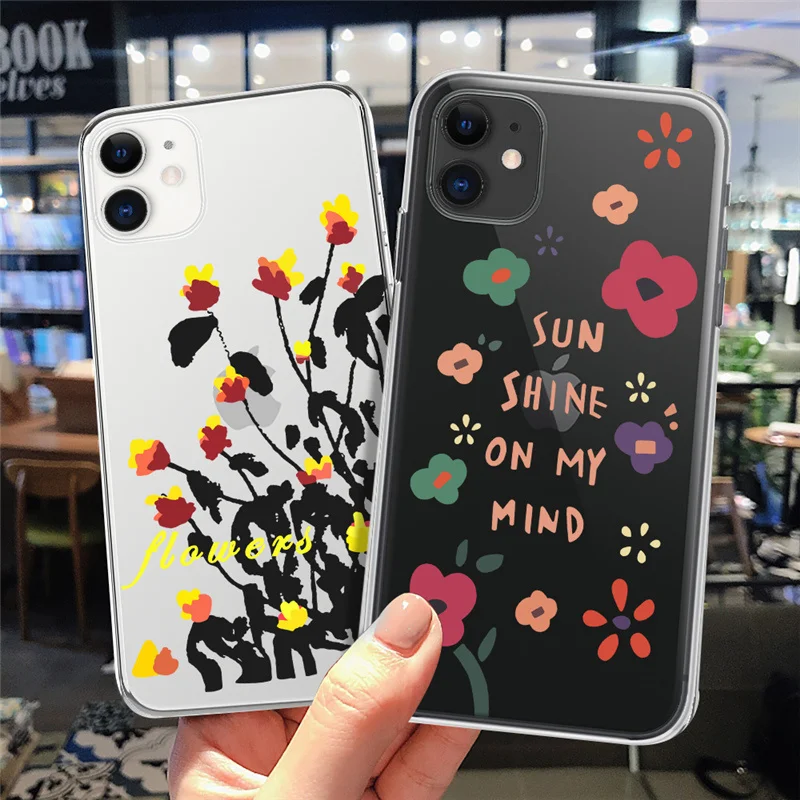 Модный милый цветочный чехол для телефона iPhone 13 12 11 Pro Max 7 8 Plus XS X XR 6 6S SE2020 12Mini